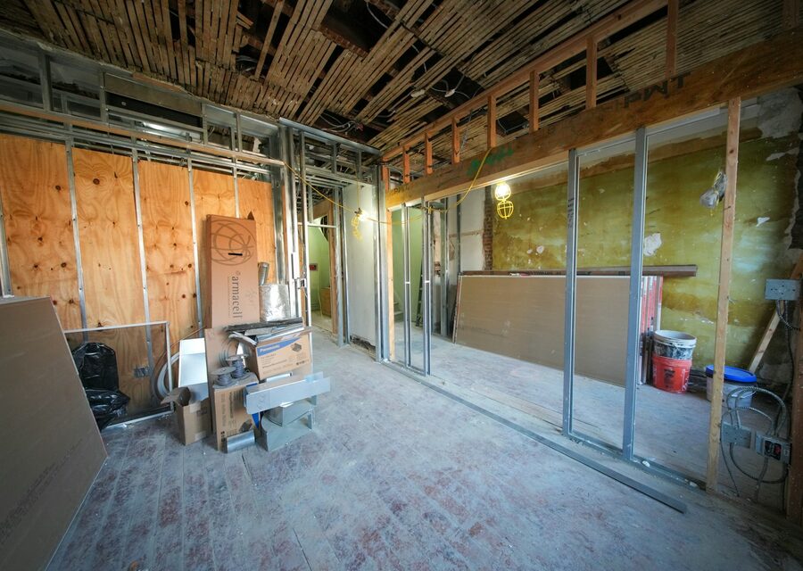 Estructura de pladur durante una reforma interior